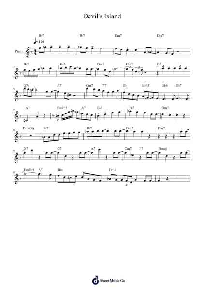 Devil's Island Sheet Music by Wayne Shorter-Arr.Francesphrey Faholmes