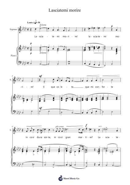 Lasciatemi morire Sheet Music by Claudio Monteverdi-Arr.Jactram Matphael