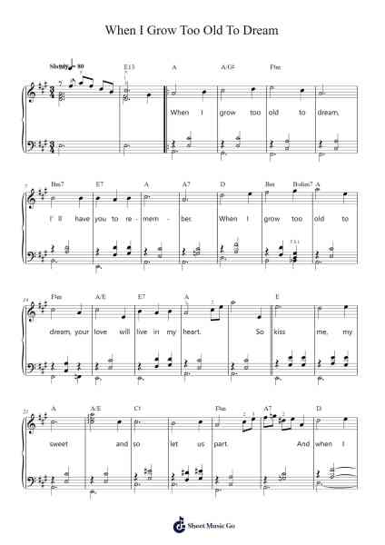 When I Grow Too Old To Dream Sheet Music by Vera Lynn-Arr.Houscar Moulwat
