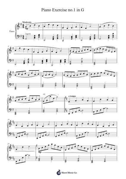 Piano Exercise No. 1 in G Sheet Music by A C Norvin Savio-Arr.Joannes Nohan