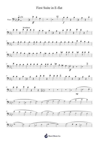 First Suite in E-flat Sheet Music by -Arr.Drewrwood