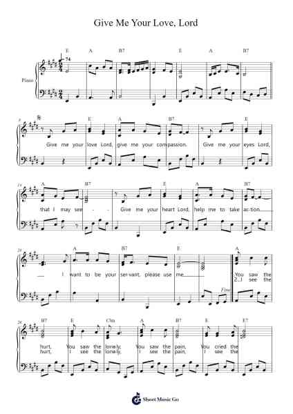 Give Me Your Love, Lord Sheet Music by Ramsbryce-Arr.Fitchnolds Hartewy