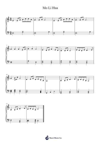 Mo Li Hua Sheet Music by Unknown author-Arr.Twainsel