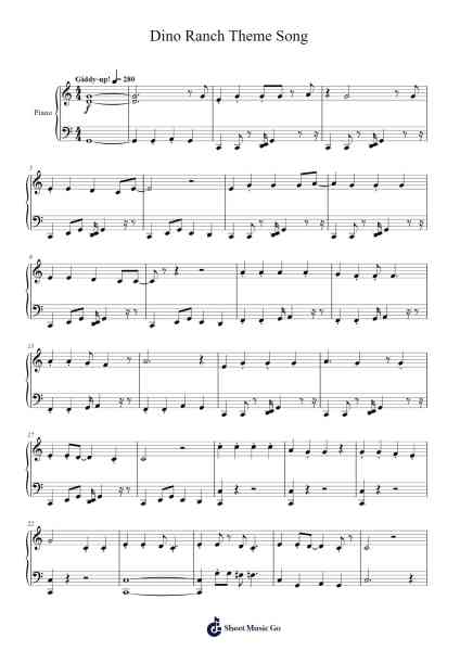 Dino Ranch Theme Song Sheet Music by Serena Ryder/Hill Kourkoutis-Arr.Fowcoln