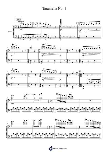 Tarantella No. 1 Sheet Music by Joshjosh Brucewill-Arr.Ranlass Dulelroy
