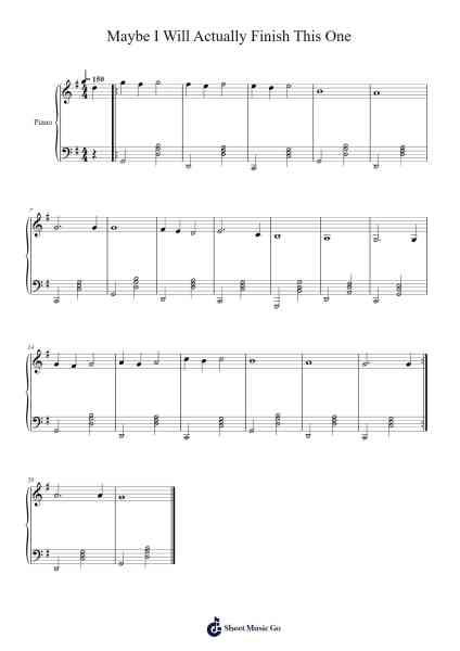 Maybe I Will Actually Finish This One Sheet Music by -Arr.Yorktie Phisopp