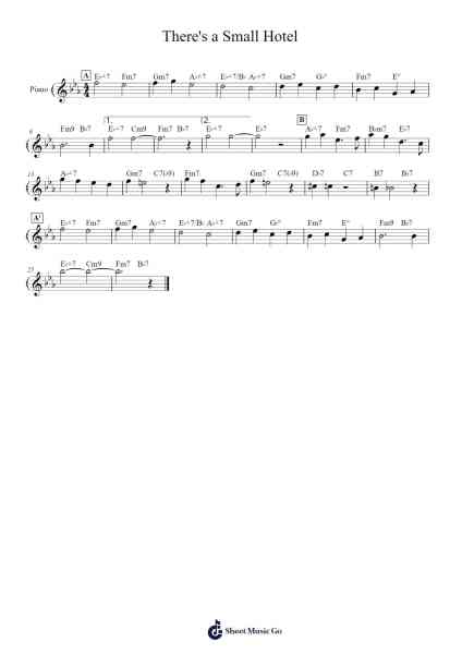 There's a Small Hotel Sheet Music by gakupotchgita-Arr.Taysnow Churniel