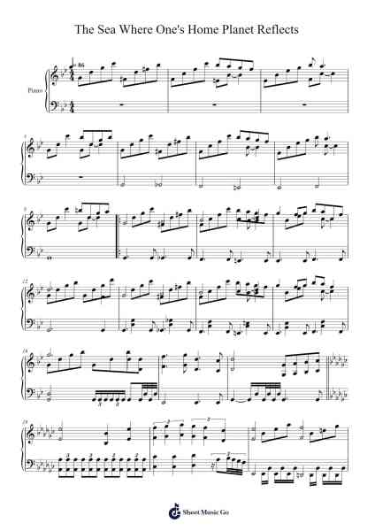 The Sea Where One's Home Planet Reflects Sheet Music by ZUN-Arr.Ogrite Samptian