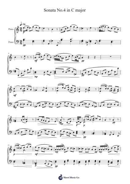 Sonata No. 4 in C Major: II. Movement Sheet Music by Blanclark Judgrey-Arr.Evertrine Curcent