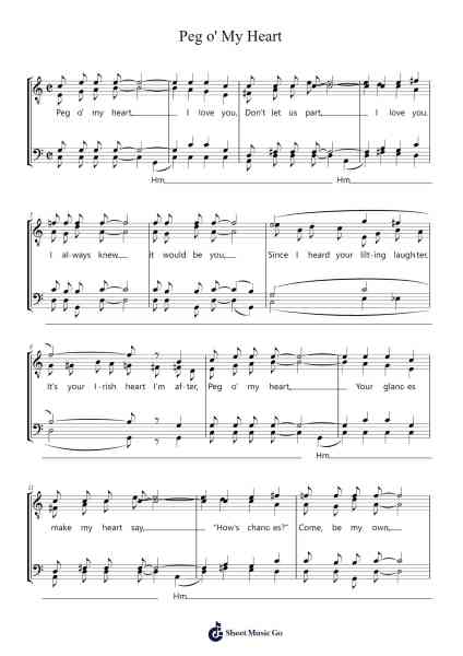 Peg o' My Heart Sheet Music by Fred Fisher-Arr.Blairharte Titess