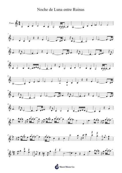 Noche de Luna entre Ruinas Sheet Music by Mariano Valverde-Arr.Gasgreve Ausnal