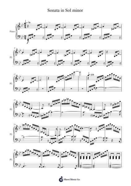 Sonata in Sol minor Sheet Music by Smedsia Eipspham-Arr.Reedthey Zeway
