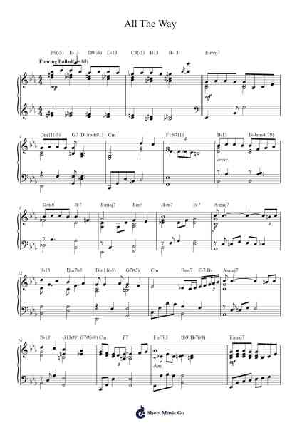 All The Way Sheet Music by Frank Sinatra-Arr.Twainsel