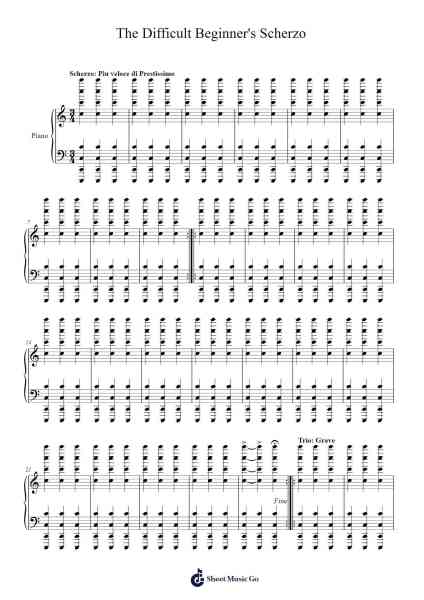 The Difficult Beginner's Scherzo Sheet Music by Moulduke-Arr.Yedpont