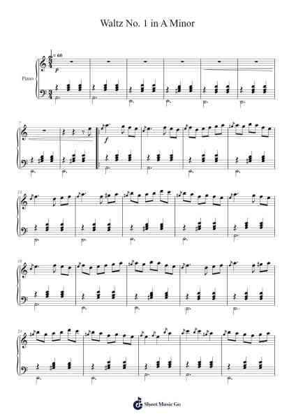 Waltz No. 1 in A Minor Sheet Music by Upgill-Arr.Yorkkim