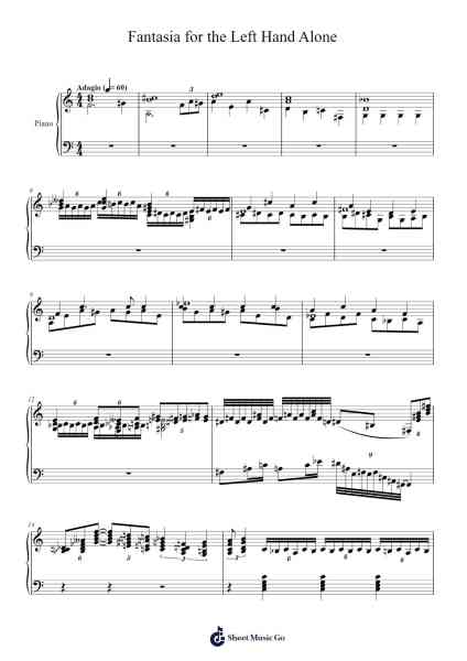Fantasia for the Left Hand Alone Sheet Music by Robin Pannenberg-Arr.Woomiah