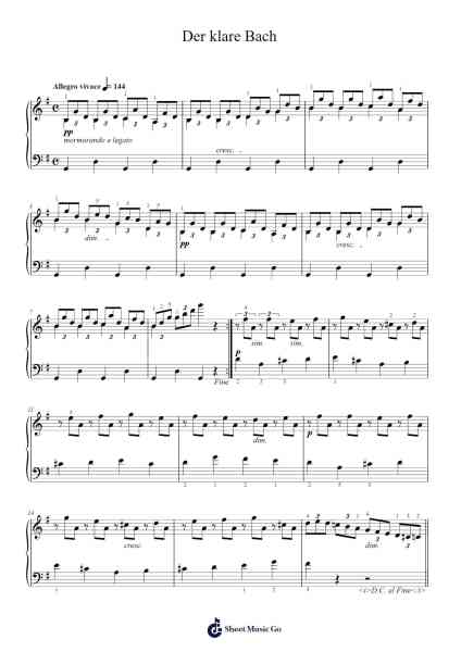 Der klare Bach Sheet Music by Friedrich Burgmüller-Arr.Himorse