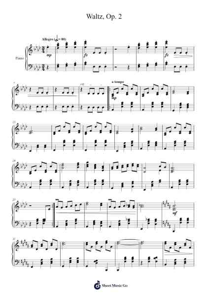 Waltz, Op. 2 Sheet Music by Matthan Pang-Arr.Sibylmos Fordridge