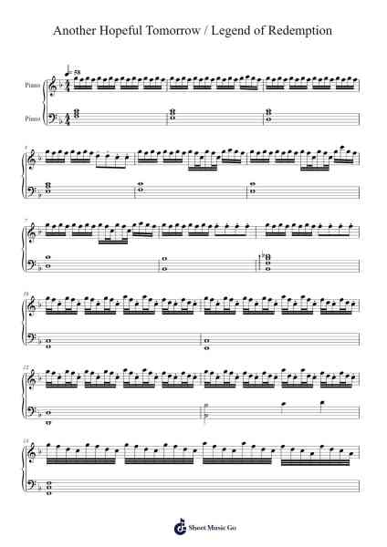 Another Hopeful Tomorrow / Legend of Redemption - Piano Medley Sheet Music by Yu-Peng Chen-Arr.Hudthur Simpglas