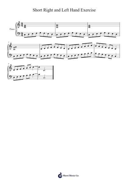 Short Right and Left Hand Exercise Sheet Music by James_Choi-Arr.Dobing