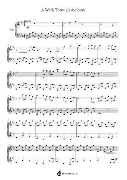 A Walk Through Avebury Sheet Music by Yvesvia-Arr.Jonric
