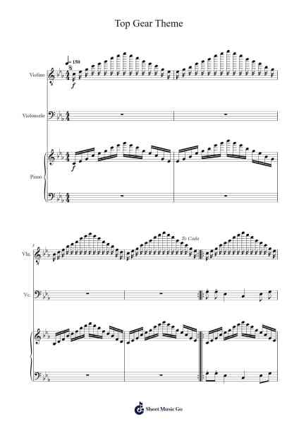 Top Gear Theme Sheet Music by isacisomaquinas-Arr.Cocon