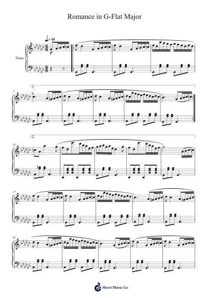 Romance in G-flat Major Sheet Music by Jaewon Lee-Arr.Caescott