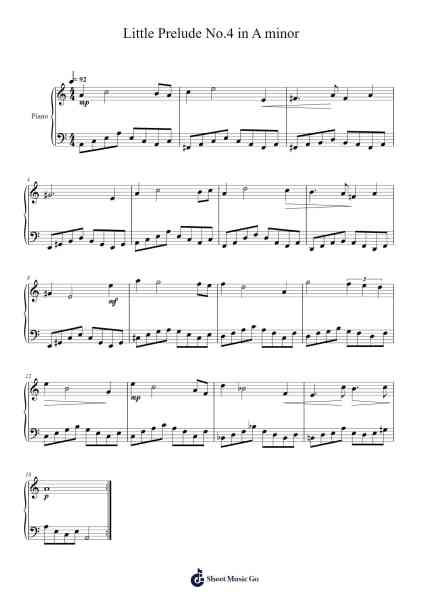 Little Prelude No.4 in A minor Sheet Music by Childdy Whitkin-Arr.Egbeau