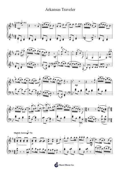 Arkansas Traveler Sheet Music by Misc Traditional-Arr.Bophen