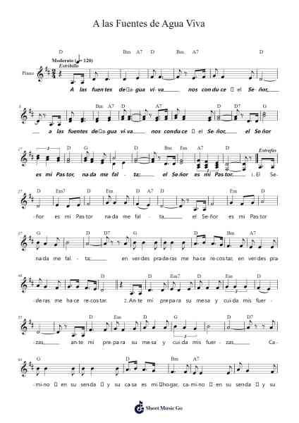 A las Fuentes de Agua Viva Sheet Music by Carmelo Erdozáin-Arr.Temchell Thompro