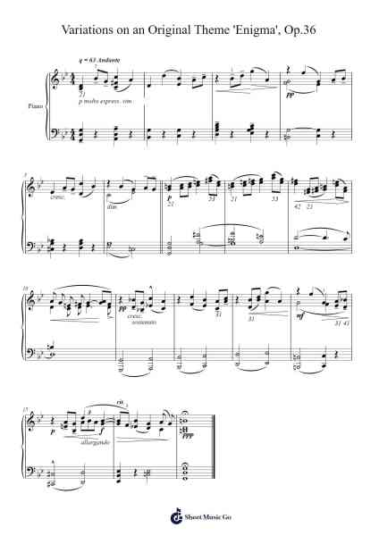 Variations on an Original Theme 'Enigma', Op. 36 Sheet Music by Edward Elgar-Arr.Everkeith Abters
