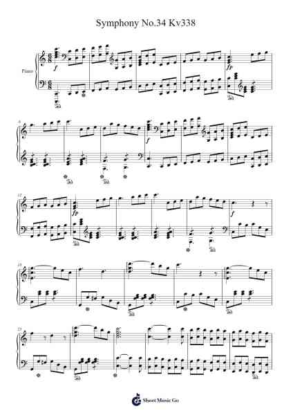 Symphony No. 34 in C Major, K. 338: III. Finale Sheet Music by -Arr.Runiel Faulktave