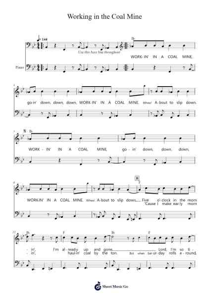 Working in the Coal Mine Sheet Music by Allen Toussaint/Elvis Costello-Arr.Brownemeg