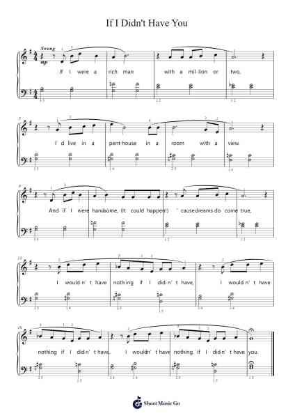 If I Didn't Have You Sheet Music by Randy Newman-Arr.Egbeau