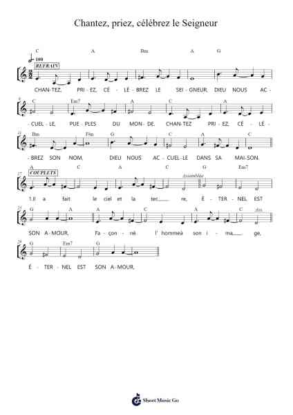 Chantez, priez, célébrez le Seigneur Sheet Music by Hubert Bourel-Arr.Hawat