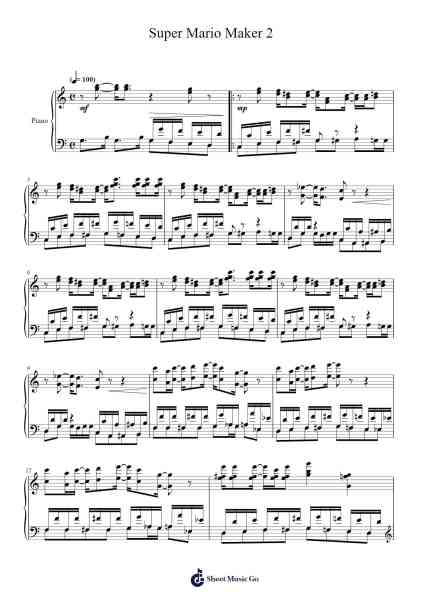 Super Mario Maker 2 Sheet Music by Koji Kondo-Arr.Brookjoel