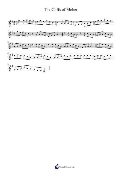 The Cliffs of Moher Sheet Music by Unknown author-Arr.Blansid Pashaw