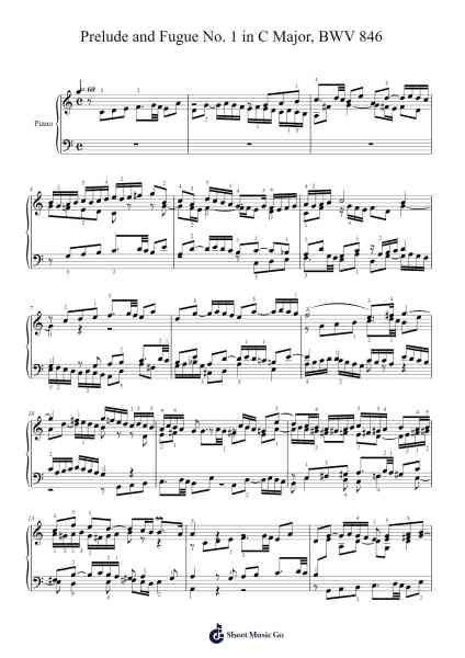The Well-Tempered Clavier, Book 1: Prelude and Fugue No. 1 in C Major, BWV 846 Sheet Music by Johann Sebastian Bach-Arr.Raelo