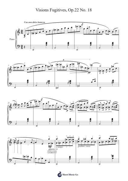 Visions Fugitives, Op. 22, No. 18 Sheet Music by Sergei Prokofiev-Arr.Cusnow Noahlis