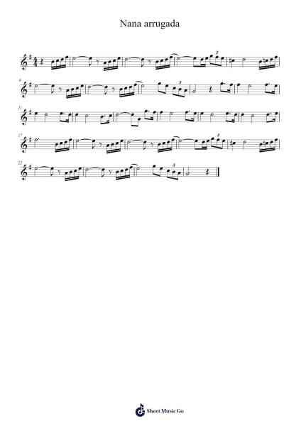 Nana arrugada Sheet Music by Unknown author-Arr.Kayrist