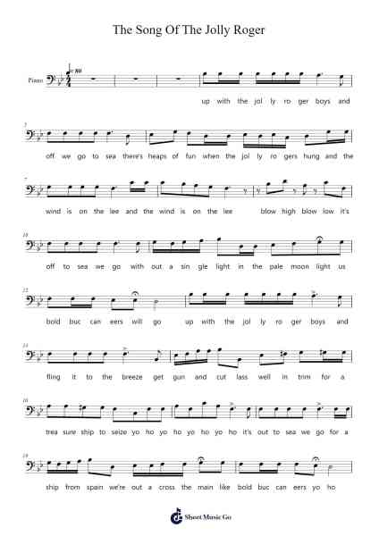 The Song Of The Jolly Roger Sheet Music by C.F. Chudleigh Candish-Arr.Bulwatt Beergrant