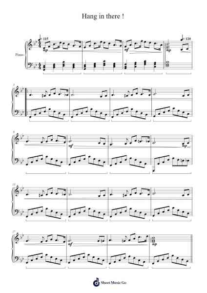 Hang in there ! Sheet Music by Masao Aichi-Arr.Gregdi