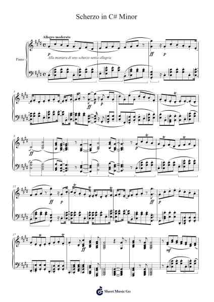 Scherzo in C# Minor Sheet Music by Vogtfox-Arr.Derlian Sumeo