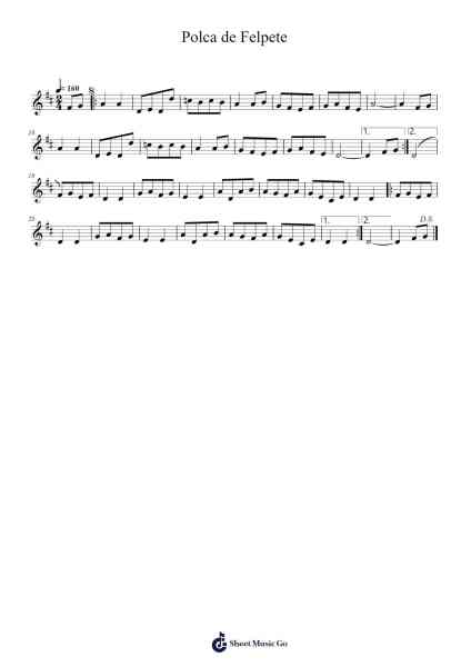 Polca de Felpete Sheet Music by José Felpete-Arr.Darcarr