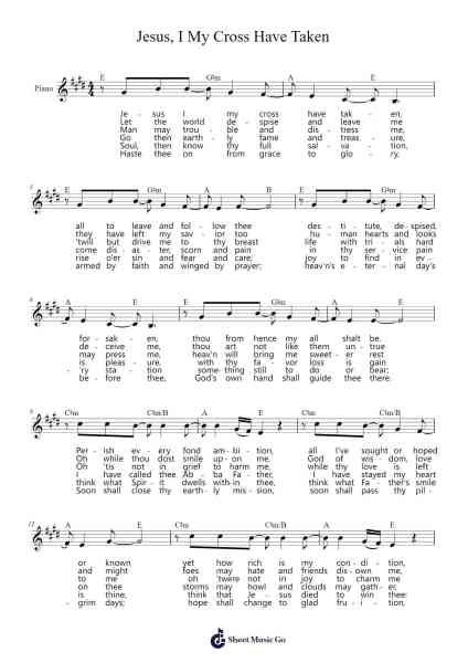 Jesus, I My Cross Have Taken Sheet Music by Bill Moore-Arr.Brucefe Payjim