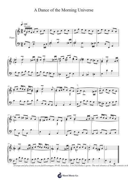 A Dance of the Morning Universe Sheet Music by Toursbur-Arr.Shawloyd
