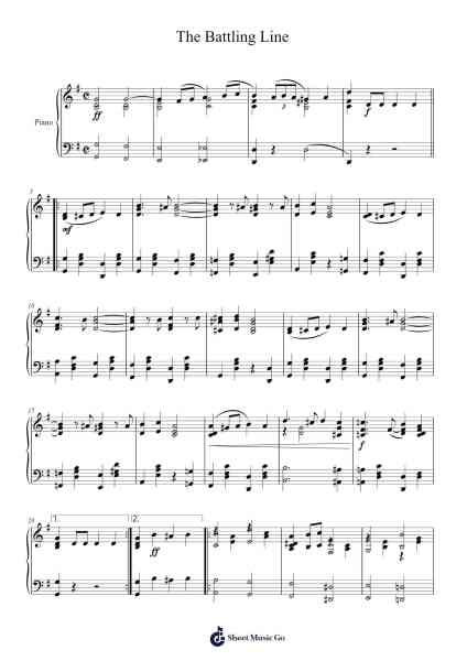 The Battling Line Sheet Music by Arthur C. Morse-Arr.Toutchill