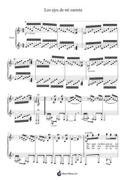 Los ejes de mi carreta Sheet Music by Atahualpa Yupanqui-Arr.Jaboyle Erve