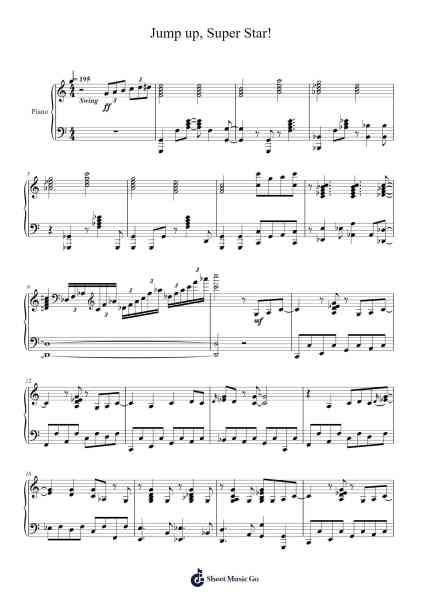 Jump up, Super Star! Sheet Music by Naoto Kubo-Arr.Sinrin Sibylnice