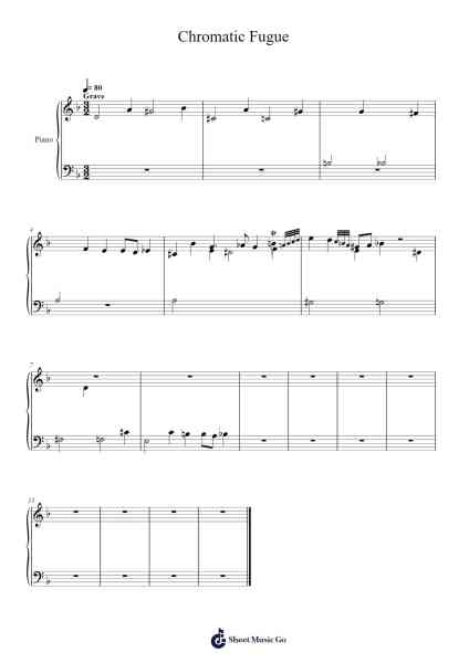 Chromatic Fugue Sheet Music by Lyte-Arr.Deirrine Sisibyl